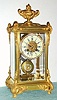 C.1890, French, Vincenti, Fancy Ormolu and brass  crystal regulator, with fancy pendulum and dial center with brilliants. 