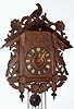 C.1900, German, Cuckoo and Quail,  quarter striking, 3-weight wall clock. 