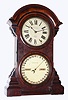 C.1878, (dated label inside) Seth Thomas, Parlor Calendar No. 4, double dial perpetual calendar clock, gong striking, in a fancy walnut case, 8" dials. 