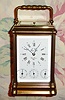C.1980, /modern/ French, L'Epee, Gorge Cased  calendar carriage clock with time, strike and repeat, subsidiary dials at the bottom of the main dial for day and date. 