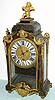 C.1750, French, Massoii, Paris,  Boulle clock with tortoise shell and brass inlay with unique single spring time, qtr strike and repeat movement, with 3 bells atop case. 