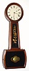 C.1840, Attleboro Banjo Timepiece, weight driven, 8-day in a mahogany case with black/gold tablets. 