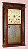 C.1835 Henry Terry and Co., Plymouth, Conn. Pillar and splat shelf clock with 30-hr time, strike and alarm wood movement (3-weight). 
