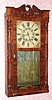 C.1830, Jeromes' and Darrow, Bristol, Conn., carved column and splat eight-day time and strike wood movement. 