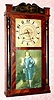 C.1835, Elisha Hotchkiss, Jr, Burlington, Conn,  stenciled column and splat, 30 hour wood works, T/S. 
