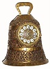 C.1890, French, for Tiffany and Co., New York PATER NOSTER,  bell form clock of cast brass, 8-day, time and gong strike. 