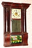 C.1841, H. Welton and Co., Terrysville, Conn, Hollow column and cornice shelf clock with 30-hr brass time and strike movement.