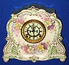 C.1901, Ansonia, Royal Bonn, LA MARNE, porcelain china clock, 8-day time and strike with open escapement on the dial. 