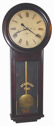 C.1875, Atkins Clock Co., rare 30 Day Extra, with solid curved bezel and curved moldings by the door, 2-wt, upside down movement. — Antique Clocks Price Guide