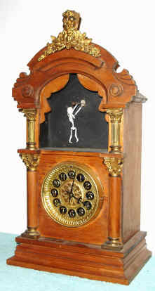 C.1905 New Haven Clock Co., rare automaton "Skeleton" novelty clock, 8-day time and strike. — Antique Clocks Price Guide