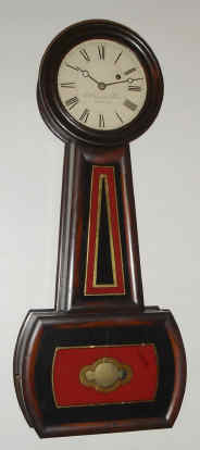C.1890, E. Howard and Co., Boston, No. 5 Banjo, 8-day timepiece in a cherry case with applied rosewood graining, weight driven. — Antique Clocks Price Guide