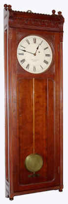 C.1890, E. Howard and Co., Boston, "Regulator No. 58" in cherry, full size, meter pendulum, 8-day weight driven. — Antique Clocks Price Guide