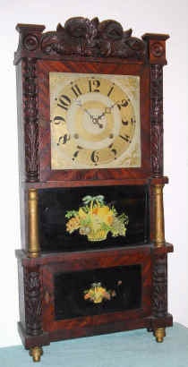 C.1832, C. and L. C. Ives, Bristol, Conn., 8-day time/strike triple decker shelf clock, with strap brass movement and roller pinions. — Antique Clocks Price Guide