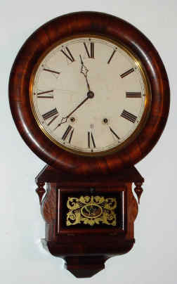 C.1874, Ansonia Brass and Copper Co., DROP EXTRA, 8-day time and strike, with 12" dial, rosewood case (this model often supplied with Terry patent calendar). — Antique Clocks Price Guide