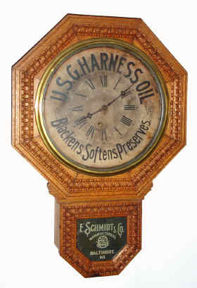 C.1911, E. Ingraham and Co., "Drop Octagon", 8-day wall timepiece, advertising model with smaller chapter ring. — Antique Clocks Price Guide