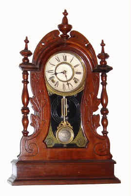 C.1890, William L. Gilbert Clock Co., "Egyptian No. 59", 8-day time/strike mantel clock. — Antique Clocks Price Guide