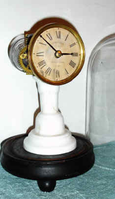 C.1855, Terryville Mfg. Co., Terryville, Conn., 30-hour candlestick timepiece. The movement was designed by S. B. Terry. — Antique Clocks Price Guide