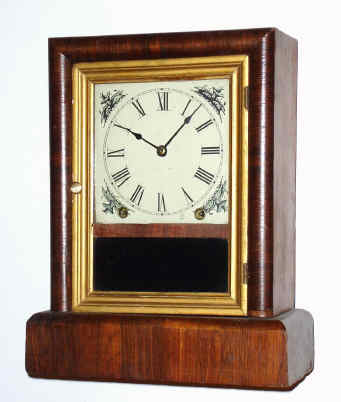 C.1880, New Haven Clock Co., PRIZE, 8-Day cottage clock, mahogany veneer with gilt door. — Antique Clocks Price Guide