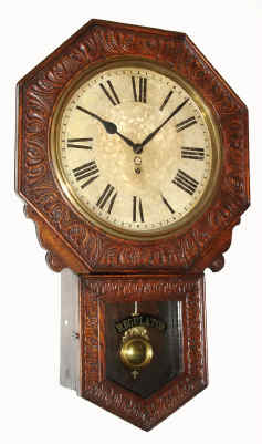 C.1911, New Haven, BRANFORD, pressed oak drop octagon timepiece. — Antique Clocks Price Guide
