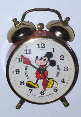 C.1965, Bradley [USA] for Walt Disney Productions 30-hour lever movement Mickey Mouse alarm clock. — Antique Clocks Price Guide