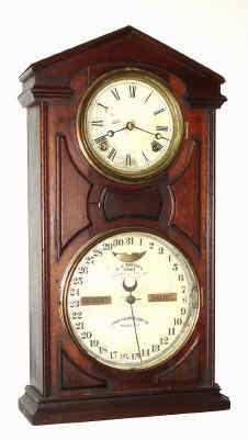 C.1874 Ithaca Calendar Clock Co., "No. 7 Shelf Cottage", 8-day time/strike calendar mantel clock. — Antique Clocks Price Guide