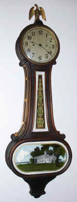 C.1925, New Haven Clock Co., WILSON, 30 Day timepiece banjo, with oval lower frame and glass. — Antique Clocks Price Guide
