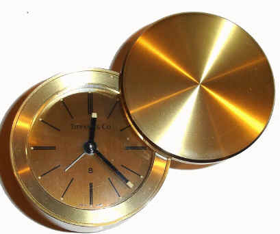 C.1970 Swiss, made for Tiffany and Co., 8-day travel alarm. — Antique Clocks Price Guide