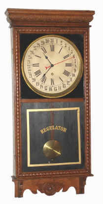 C.1915. Sessions Clock Co., Forestville, Conn, CRESCENT No. 15, Calendar, store regulator, 8-day, time, with restorations. — Antique Clocks Price Guide