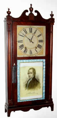 C.1835, Benjamin Twiss, Meriden, Conn, Half Column and Splat, — Antique Clocks Price Guide