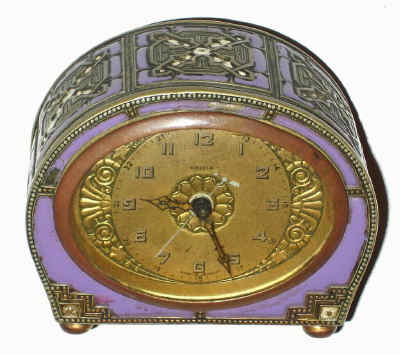 C.1900 German, Kienzle, 30-hour enameled case alarm clock. — Antique Clocks Price Guide