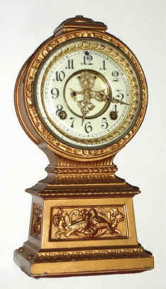 Part of figural clock, C. 1900, Ansonia Clock Co., 8-day time/strike, movement and tower. — Antique Clocks Price Guide