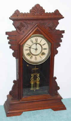 C. 1894 Ansonia Clock Co., "Carleton", 8-day time/strike walnut mantel clock. — Antique Clocks Price Guide
