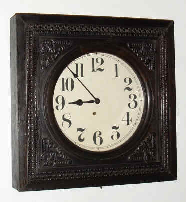 C.1915, E. Ingraham and Co., "Solar", 8-day wall timepiece, square case. — Antique Clocks Price Guide
