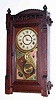 C.1881, New Haven Clock Co., TRENT, walnut cased shelf clock, with reverse painted tablet.