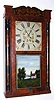 C.1835, Isaac T. Pease, Enfield, Ct, Stenciled Column and Splat,, 30 hour wooden works, with restored tablet.