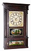C.1833, R and I Atkins, Bristol, Conn, 2-deck full column and cornice empire style shelf clock, 30 hour wood.