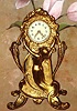 C.1913, New Haven Clock Co., "TROUVILLE" Gilt spelter figural clock in the Art Nouveau style, 30-hour.