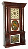 C.1845, Birge and Fuller, Bristol, Conn., 8-day time/strike column and cornice shelf clock, with strap brass movement nice Puffin Betsy label.