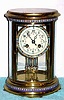 C.1900, French, Marti et Cie, 8-day time and strike, 4-glass OVAL crystal regulator, with enamel trim.