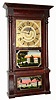 C.1840, Birge, Mallory and Co., Bristol, Conn., 8-day time/strike column and cornice shelf clock, strap brass movement with window shade dial.