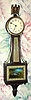 C.1925, Waltham Clock Co., Mass, Mini banjo, model No. 1554, in walnut with rope accent.