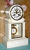 C.1900, French, Japy Freres, 8-day time and strike white marble mantel clock.