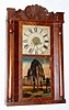 C.1840, Silas B. Terry, Horologist, Plymouth, Conn, rare 30 hour time and alarm shelf clock, smooth column and carved splat.