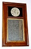 C.1850, George Hills, Plainville, Conn, Mirror Clock, unusual small size with original lever movement, marked Chauncey Jerome.