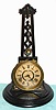 C.1882, F. Kroeber Clock Co., New York, "Noiseless Rotary No. 1", time and strike novelty clock with rotary pendulum that travels in a cone shaped path, in oil derrick form with glass dome, 8-day, strike.