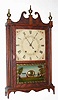 C.1825, E. Terry and Sons, Plymouth, Conn, Pillar and Scroll, 30 hour wooden works, time and strike, 2-wt.
