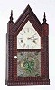 C. 1848, J. C. Brown, Forestville Manufacturing Co., Bristol, Conn., miniature ripple steeple clock with its original signed 30-hr time and strike movement.