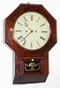C.1860, Atkins Clock Co., Bristol, Conn, Thirty Day Fusee, wall clock, rosewood drop octagon with ripple molding.