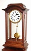 C.1900, Josef Neudhart, Graben 21, Wein I, unusual mantel regulator, the well made movement upside down with the Brocot style verge at the bottom of the movement, and the pendulum similarly suspended behind the 6 (likely that Neudhart attended clock makers school in France).