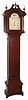 A C.1825 Silas Hoadley 8-day Wooden movement, now in a C.1910 cherry tall case with long door and beveled panel sides.